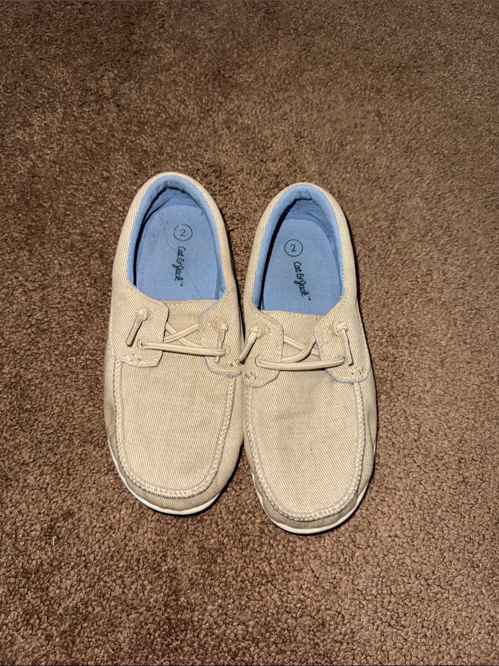 Cat & Jack Tan Canvas Boat Shoes for Kids